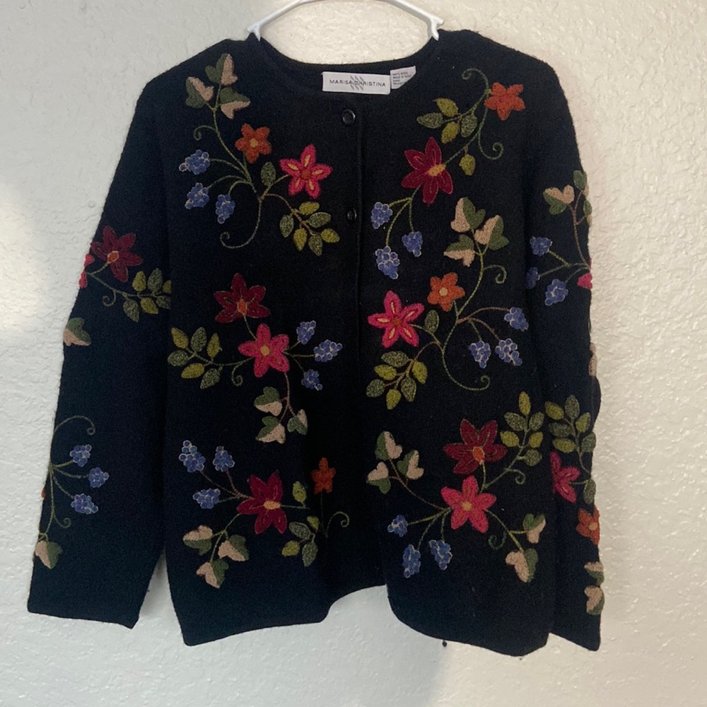 Vintage Marisa Christina sweater Women’s LARGE 100% Wool